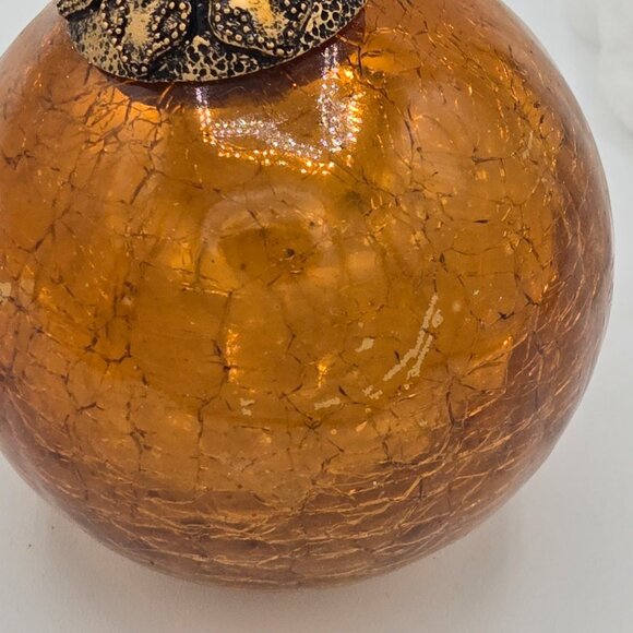 VINTAGE Heavy Thick Mercury Crackled Glass Ornament - Kugel Style Christmas - Picture 3 of 5